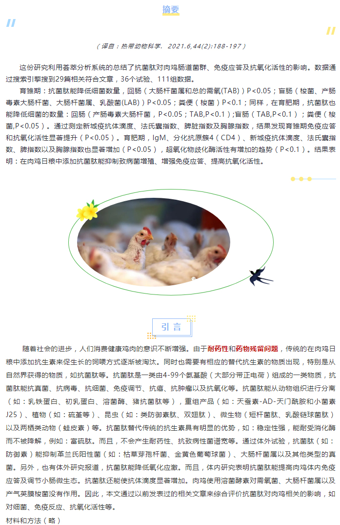 抗菌肽對肉雞腸道菌群、免疫應答及抗氧化活性影響的薈萃分析_01